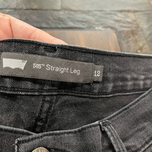 Levi’s 505 Straight Leg Black Jeans - Picture 3 of 9